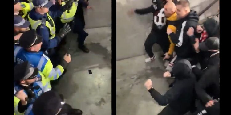Kibice z Polski razem z Węgrami atakowali angielską policję. Nagrania potwierdzają [WIDEO]