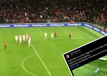 Te przedmioty leciały w kierunku polskich zawodników. Dziennikarz pokazał zdjęcie z murawy