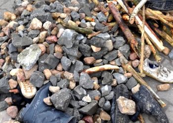 Te przedmioty leciały w kierunku polskich funkcjonariuszy. Policja pokazała zdjęcia