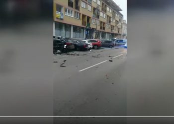 Pijany kierowca staranował 10 samochodów. Miał 2,5 promila [WIDEO]