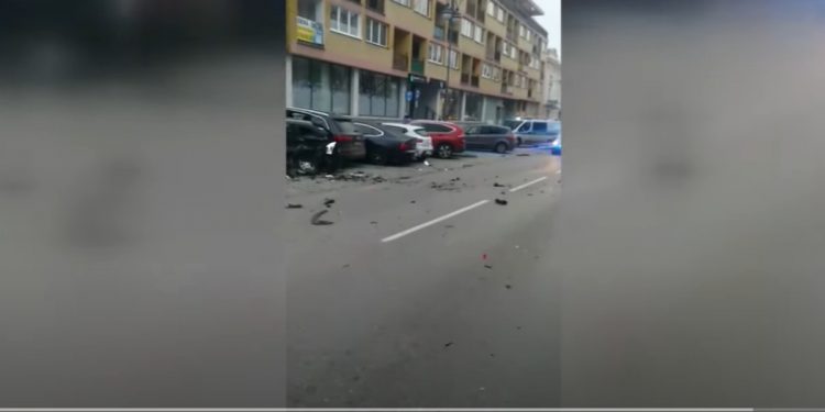 Pijany kierowca staranował 10 samochodów. Miał 2,5 promila [WIDEO]