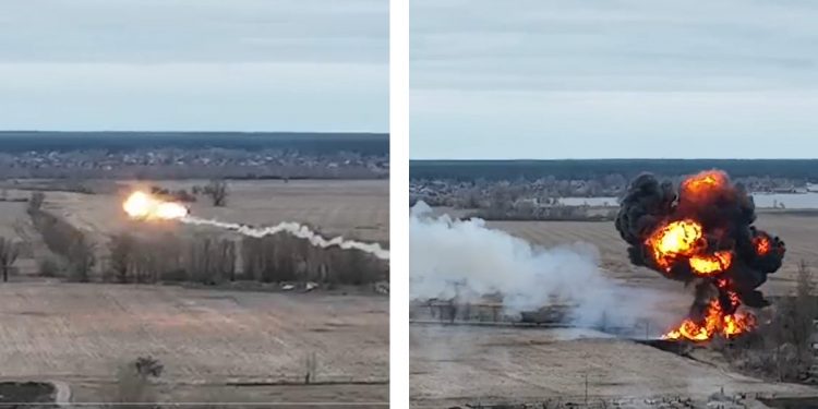 Ukraińcy zestrzelili rosyjski śmigłowiec. Nagranie obiega sieć [WIDEO]