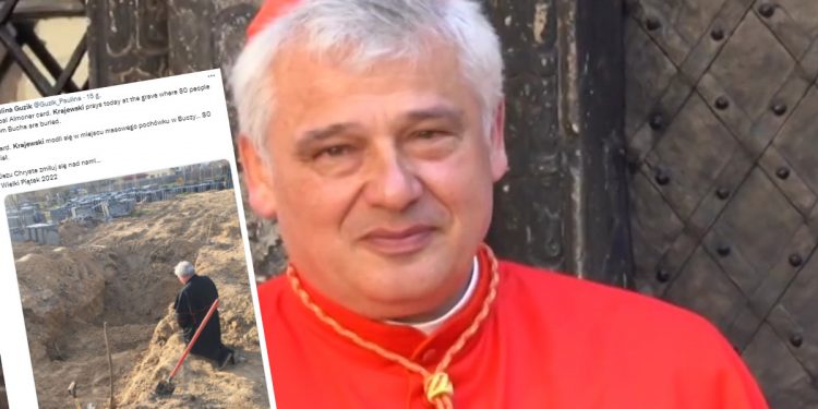 Kard. Krajewski pojawił się w Borodziance. „Brakuje łez, brakuje słów”