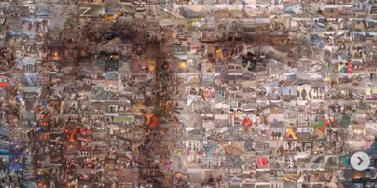 Obraz Putina ze zdjęć zniszczeń w Ukrainie. „Horror, ból, śmierć” [FOTO]