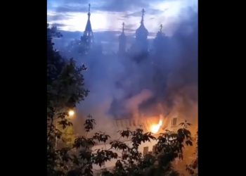 Gigantyczny pożar w Moskwie. Są nagrania [WIDEO]