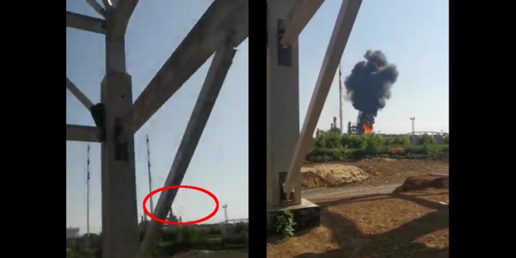 Dron samobójca uderzył w rafinerię w Rosji! Jest nagranie [WIDEO]