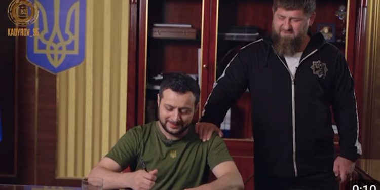 Kadyrow opublikował nagranie z… sobowtórem Zełenskiego [WIDEO]