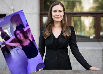 Premier Finlandii Sanna Marin na imprezie