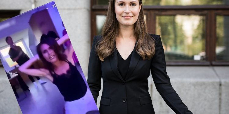 Premier Finlandii Sanna Marin na imprezie