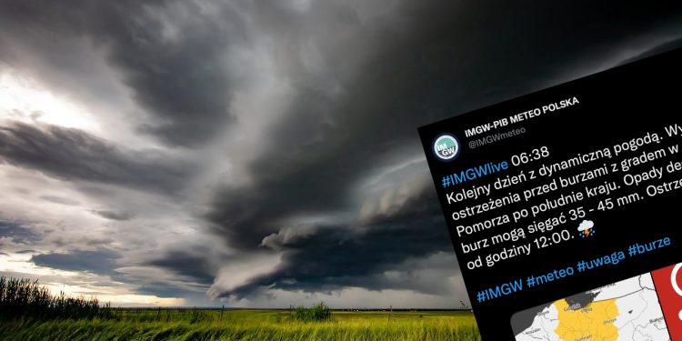 IMGW wydało ostrzeżenia przed burzami