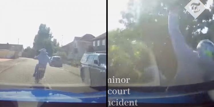 69-latek celowo potracił motocyklistę. Nagrał szaleńczy pościg [WIDEO]