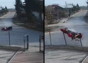 Chciał popisać się na motocyklu. Skończyło się katastrofą [WIDEO]