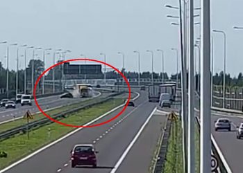 Ukraiński kierowca zatrzymał się na środku ekspresówki. TIR nie miał szans zahamować [WIDEO]