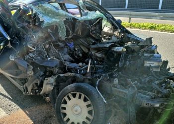 Samochód doszczętnie zniszczony. Kierowca może mówić o cudzie