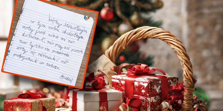list do mikołaja oraz prezenty pod choinką