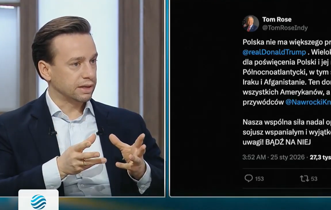 Bosak bez ogródek. „Tusk celował Trumpowi pistolecikiem z palców jak idiota” [WIDEO]