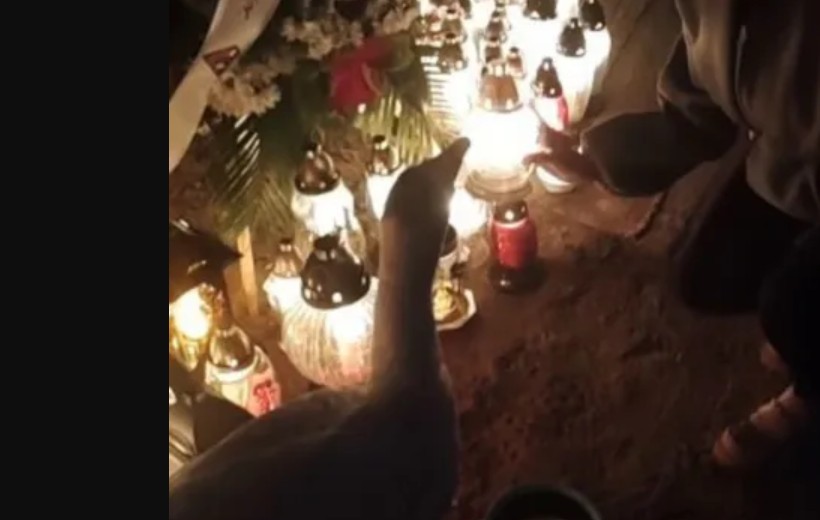 Nagrał to po zmroku przy grobie Litewki. Film bije rekordy wyświetleń