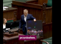 Zandberg wszedł na mównicę i pokazał Tuskowi zdjęcie. Mina premiera mówi wszystko [WIDEO]