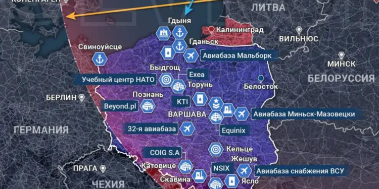 Rosyjska propaganda przedstawia plan ataku na Polskę. Skandaliczna mapa w sieci