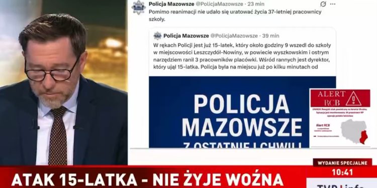 Atak w szkole w Leszczydole-Nowinach. 15-latek zabił woźną
